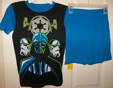 Star Wars Darth Vader Storm Troopers Blue Short Pajama PJ Boys Size 12 NWT