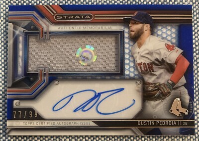 Dustin PEDROIA 2016 Topps Strata Clearly Authentic Relic AUTO #CAAR-DP 77/99 NM