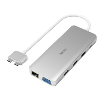 Hama - 200133 USB-C-Hub, Multiport für Apple MacBook Air & Pro, 12 Ports