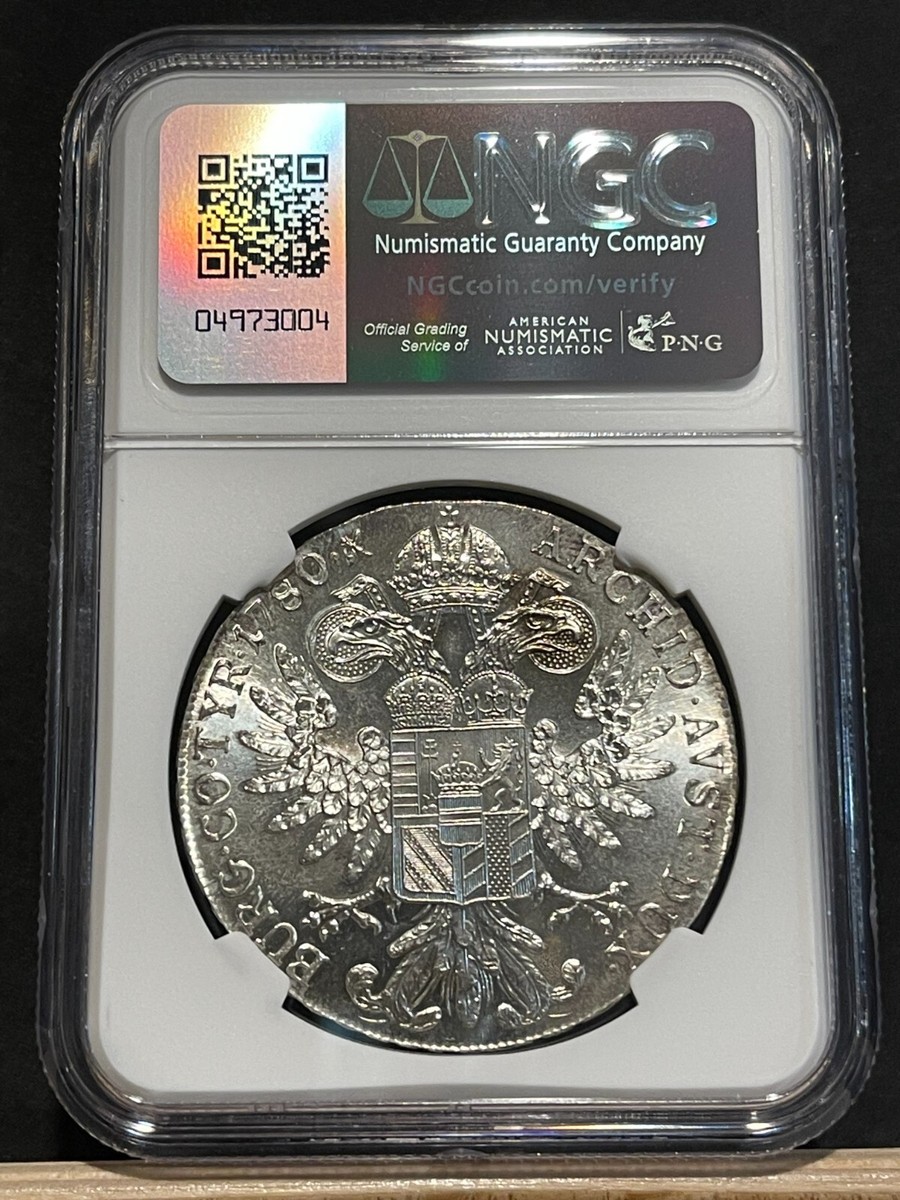 Ave Maria オブリビオニス EXR AUSTRIA Thaler 1780 - 20th C. Restrike Maria Teresa Crown, NGC MS
