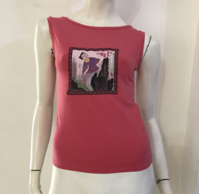 MAX&CO Pink Japanese Doll Tank Top Size M