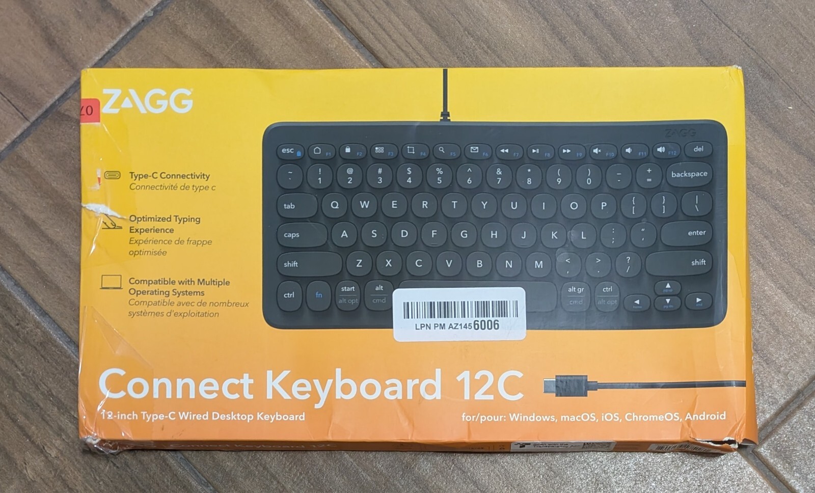 ZAGG Connect Keyboard 12C 12" Type‑C Wired Desktop Keyboar