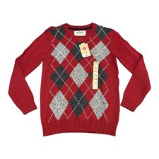 Urban Pipeline Sweater Youth Boys Size M Geometric Red Christmas Wear Pullover