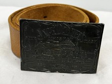 Men Leather Belt Jack Daniels Buckle 36-40  GUC