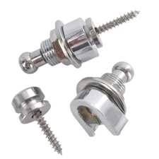 Schaller Style Guitar Strap Locks Round Head Strap Buttons Quick Release Chrome 