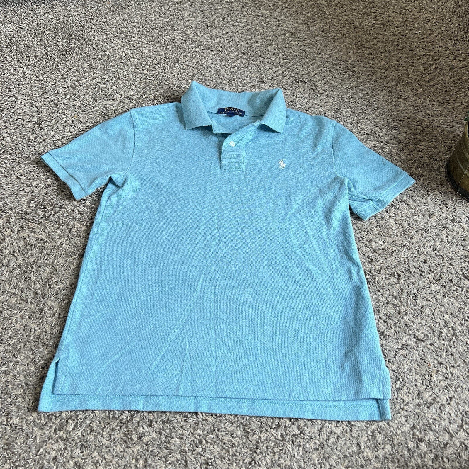 Polo Ralph Lauren camicia ragazzo media 10 12 blu colletto pony rugby bambini