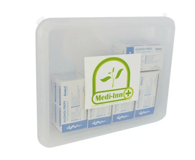 Romed Alkoholtupfer 65 x 30 mm 2-lagig 500 Stück + Medi-Inn Aufbewahrungsbox