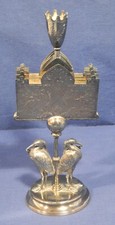 Vtg Antique Silverplated Letter Napkin Holder Reed + Barton 02135 Figural Birds