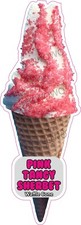 Eiswagen Aufkleber Pink Tangy Sherbet Waffelkegel Eis Sticker Decals