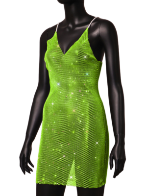 Tight Mesh Club Dresses Sheer Mesh Patchwork Rhinestone Party Club Bodycon Mini Dress For Women Long Tight Mesh Club Dresses Sheer Mesh Patchwork Rhinestone Party Club Bodycon Mini Dress For Women Long