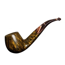 MUXIANG Briar Billiard Tobacco Pipe 9mm Filter Smooth Wooden Pipe Acrylic Stem