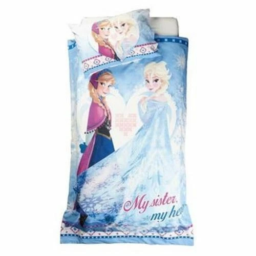 NUEVO Juego de funda de edredón de cama individual con licencia DISNEY FROZEN diseño "My Sister My Hero" Foto 4 de 4