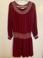Tory Burch Dress burgundy color pheasant style sz. 12