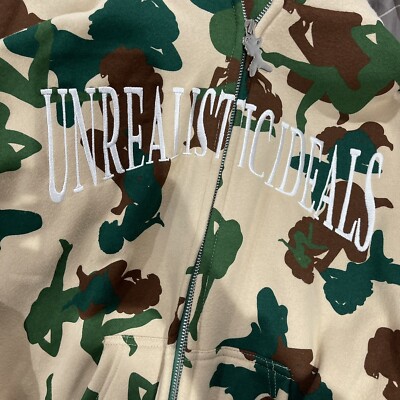 Named Collective x Unrealistic Ideals Green Camo Hoodie • M/L | eBay