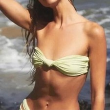 NEW Stone Fox Swim x Free People lele knotted bandeau bikini top, size XL