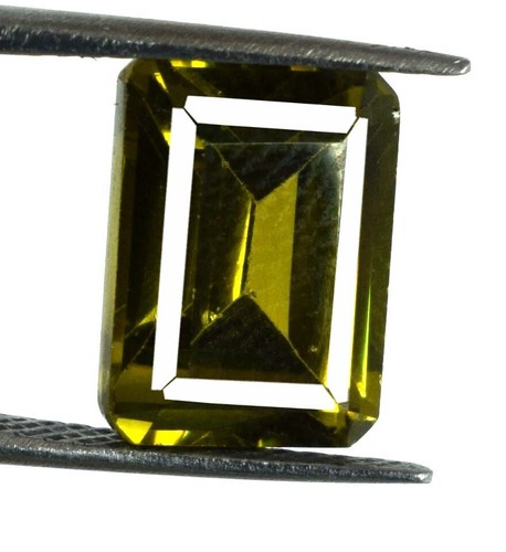 8 Ct Green Tourmaline Lustrous Gemstone Natural Emerald Cut AGI Certified AD130 - Picture 8 of 8
