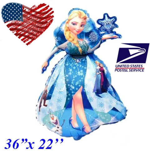 3 Piezas CONGELADO ❤ GRANDE Feliz Cumpleaños Princesa 36" + 2 Piezas 18" Globo de Helio RÁPIDO Foto 3 de 4