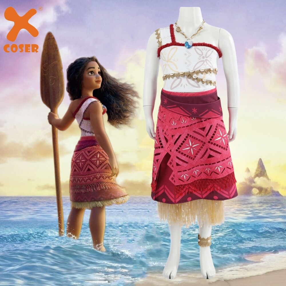 Xcoser Moana 2 Princess Moana Cosplay Costume with Necklace Fancy