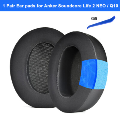 Ice-Gel Ear Pads Cushion for Anker Soundcore Life 2 NEO / Q10 Headphones Black