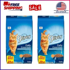 2 Pack, 9Lives Daily Essentials Dry Cat Food, 28 lb. Bag