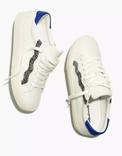 Madewell Sidewalk White Low-Top Sneakers in Leather  Calf Hair Sz 9 New 88 New