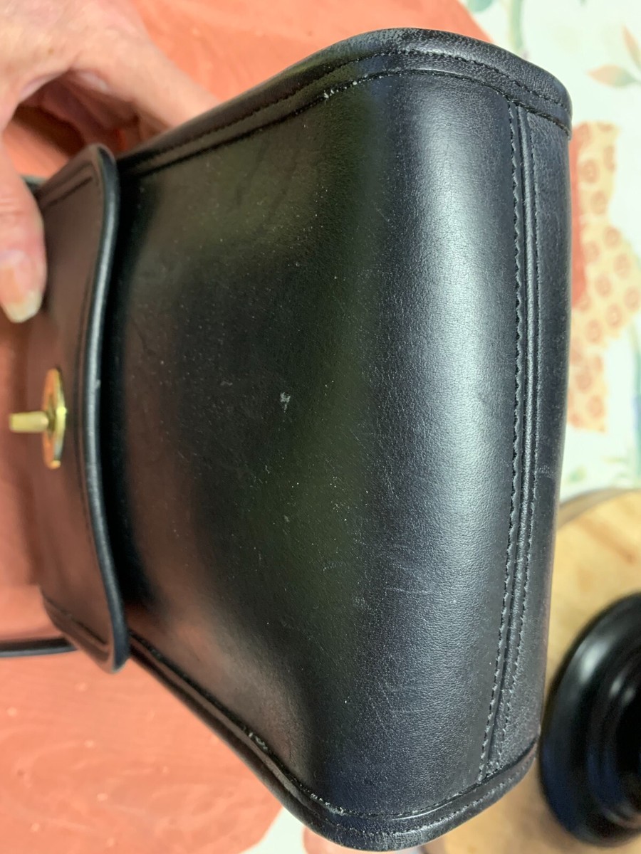 COACH VINTAGE BLACK LEATHER SCOOTER CROSSBODY BAG 9893 USA