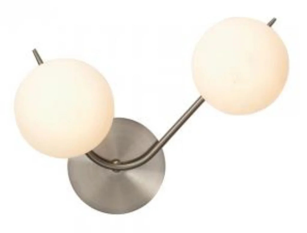 Wall Light Silver Ruse Antique Chrome Oaks Lighting 1607/2 AC