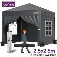 LOFEME 2.5x2.5 m Gazebo Pop up Marquee Oxford Camping Tent Canopy With Sides NEU