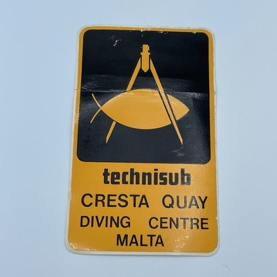 Vintage TECHNISUB Diving Equipment Adhesive Sticker NOS NEW 3.5x5.5  Cresta Quay