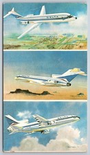 Vintage Delta Air Lines Fleet Postcard - DC-9 Boeing 727 L-1011 TriStar