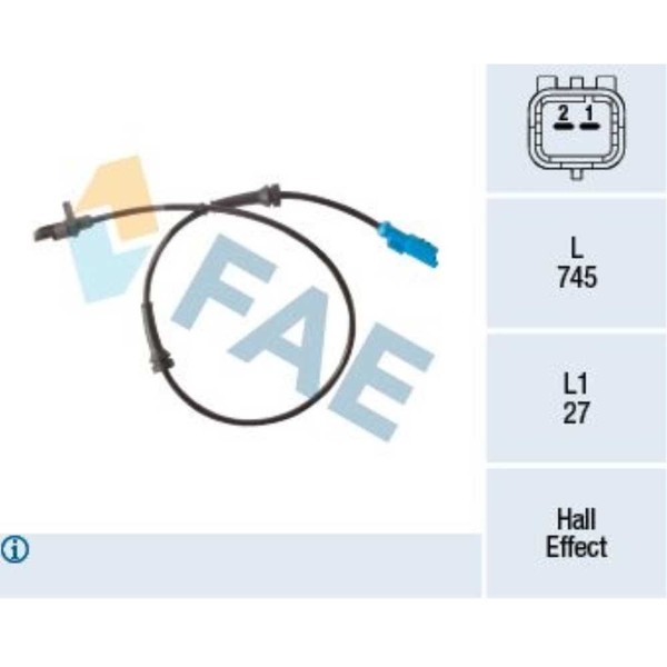 FAE Sensor DrehzahlfüHler Hinten FüR Peugeot 207 CC Wd_ Wa_ Wc_ Ca_ Cc_-image