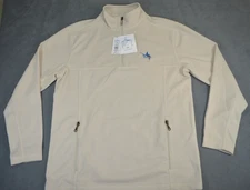 AFTCO Guy Harvey Men's Large Beige Polar 1/4 Zip Full Zip Jacket NWT $49