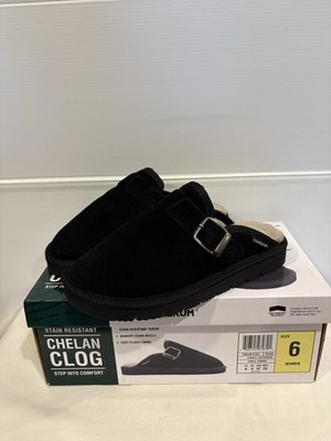 Staheekum Ladies' Chelan Clog Suede Slip On Plush Lining, Black, Size 6 NWB