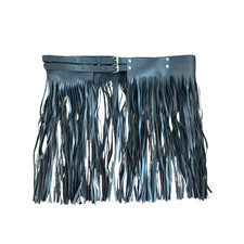 Damen Punk Fransen PU Leder Rock