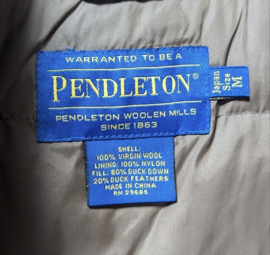 Pendleton 2000s Wool Down Vest Native Pattern Duc… - image 3