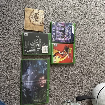 Lot of 3 Xbox Games, DBZ Kakarot, Gotham Knights, Elder Scrolls V Skyrim, w map