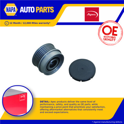 Overrunning Alternator Pulley fits FIAT PUNTO EVO 1.4 09 to 12 Clutch 51788658