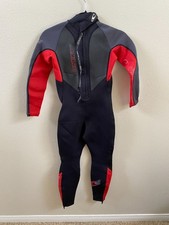ONeill Youth Full Wetsuit Size 12 Black/Red Neoprene Nylon Blend With Back Zip