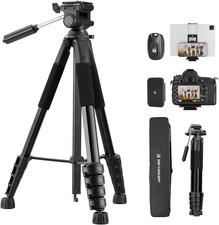 Camera Tripod, 75" Lightweight Portable Travel Outdoor DSLR Tripods for Camera P