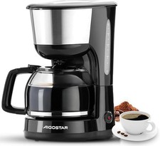 Electric Filter Coffee Maker with 40-Min Keep Warm & Rapid Brew - 1000W, 1.25L, 