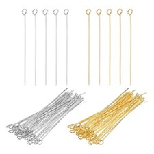 2 Inch Eye Pins, Jewelry Making Headpins Straight Pins Findings Bendable for