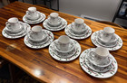 32pc Totally Today "Holly Ribbon" Christmas Dinnerware - Service for 8 - EUC