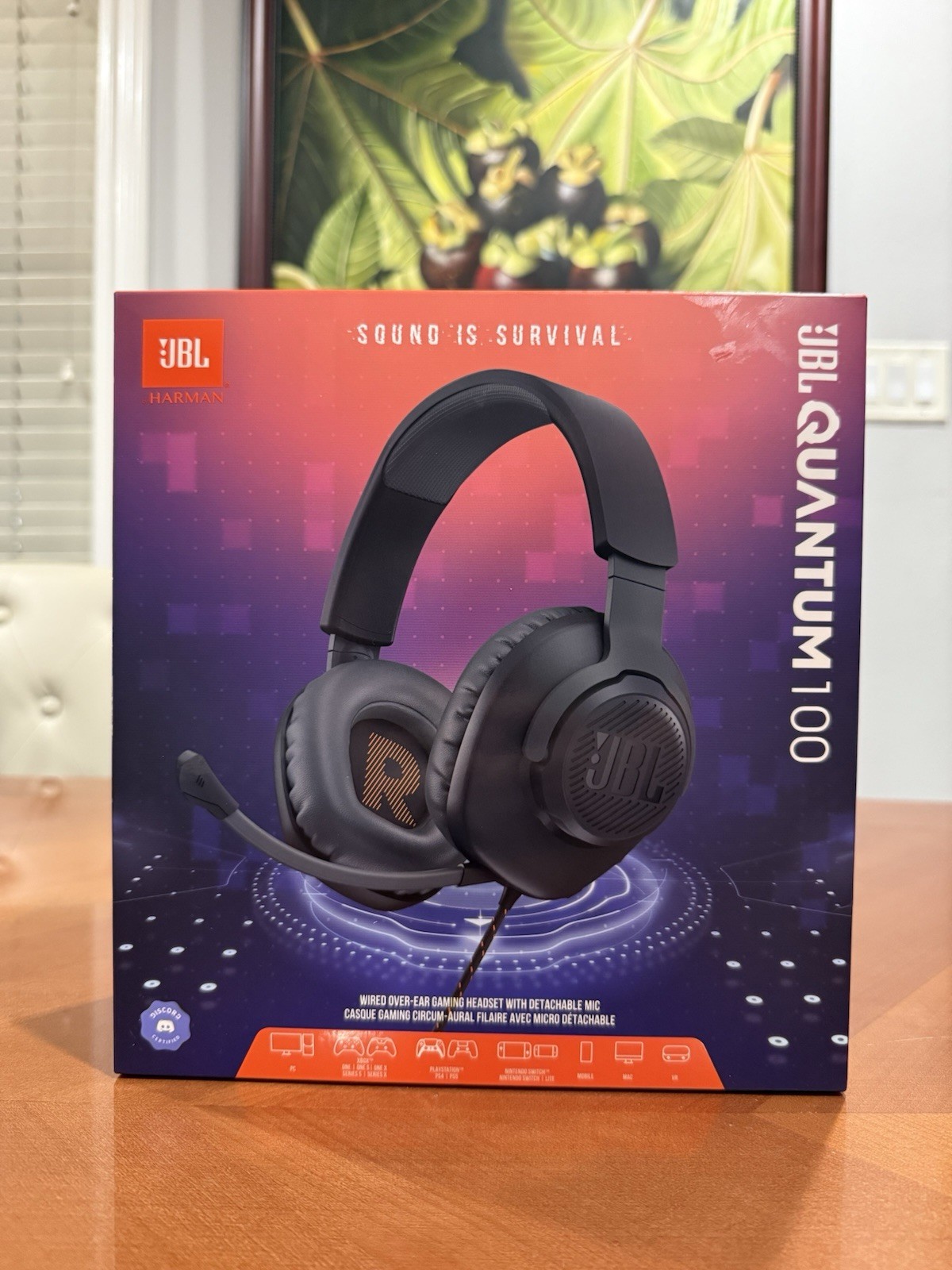 JBL Quantum 100 Wired Over-Ear Gaming Headphones - Black