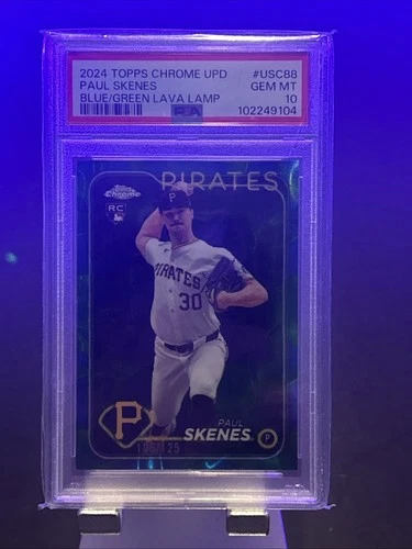 2024 Topps Chrome Update PAUL SKENES Green Blue Lava Lamp /125 PSA 10 GEM