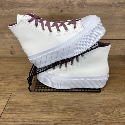 Converse Schuhe Damen Gr. UK 5,5 All Star Lift Plateau weiß rosa Sneaker