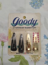 Vtg 1989 Goody Countour 4 Pk Barrettes Gold Black USA 7913 NEW