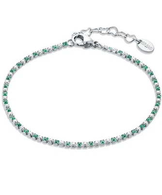 Femme Bracelet Acier Brand Gioielli Collection Tennis Vert Code 14BR048V-M - Photo 1/3