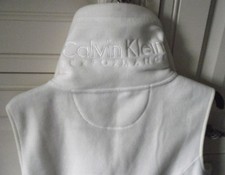 Calvin Klein Performance White Fleece / Vest - SIZE XL - Quick Dry - Zip Pockets