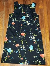 Worthington Sleeveless Dress  Stretch Womens Size M Black Floral #Dress 34