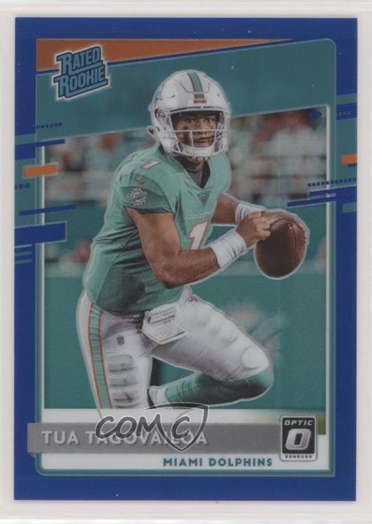 2020 Donruss Rated Optic Preview Blue Prizm 76/125 Tua Tagovailoa Rookie RC 05jp